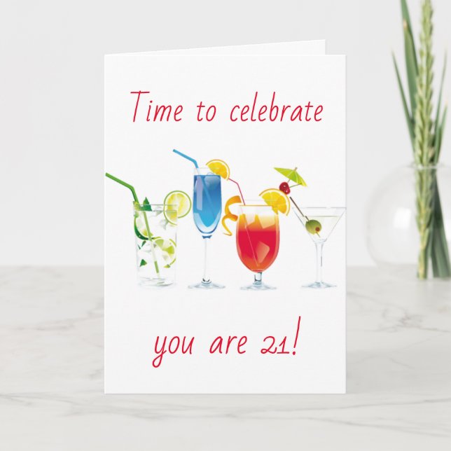 **21st BIRTHDAY** CELEBRATE IT COMES ONLY ONCE! Card (Front)