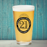 21st Birthday Celebration Glass<br><div class="desc">21st Birthday Celebration beer glass or drinks glass with the name and birthday.</div>