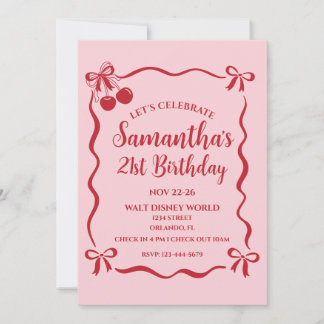 21st Birthday Celebration Invite and Itinerary