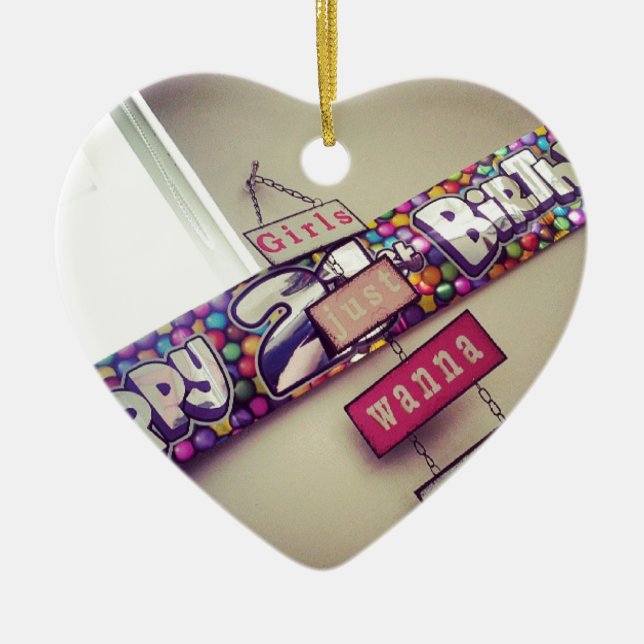 21st Birthday Ceramic Tree Decoration (Front)