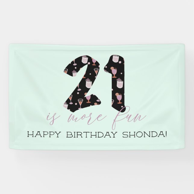 21st Birthday Cocktail Party  Banner (Horizontal)