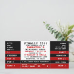 21st Birthday Concert Ticket Invitation<br><div class="desc">Super fun concert ticket style invitation you personalise for a fantastic and most memorable 21st birthday celebration</div>