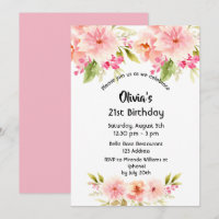 21st birthday coral dahlia flowers pastel pink