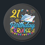 21st Birthday Cruise B-Day Party Circle Magnet<br><div class="desc">21st Birthday Cruise B-Day Party Funny design Gift Circle Magnet Classic Collection.</div>