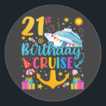 21st Birthday Cruise B-Day Party Classic Round Sticker<br><div class="desc">21st Birthday Cruise B-Day Party Funny design Gift Classic Round Stickers Classic Collection.</div>