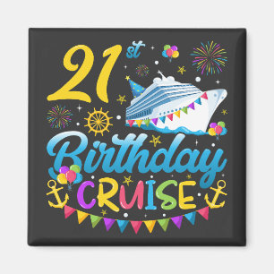 21st Birthday Cruise B-Day Party Square Magnet