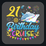 21st Birthday Cruise B-Day Party Square Sticker<br><div class="desc">21st Birthday Cruise B-Day Party Funny design Gift Square Sticker Classic Collection.</div>