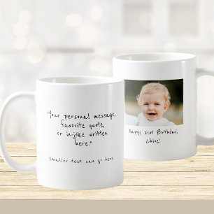 21st Birthday custom photo and message Coffee Mug