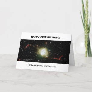 21st birthday custom text nebula universe card