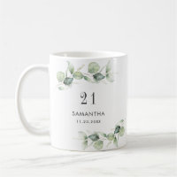 21st Birthday Eucalyptus Greenery Monogram