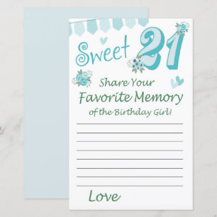 21st birthday Favourite Memory of the Birthday Gir