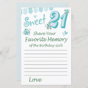 21st birthday Favourite Memory of the Birthday Gir