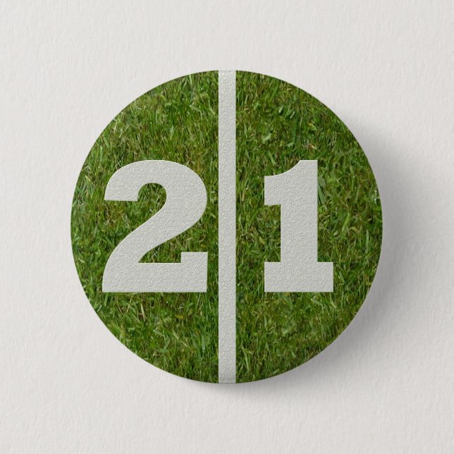 21st Birthday Football Yard Button (Front)
