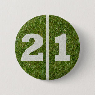 21st Birthday Football Yard Button