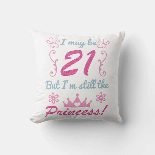21st Birthday For Princess Cushion (Front)