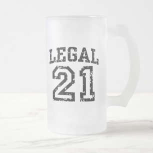 21st Birthday Frosted Glass Beer Mug