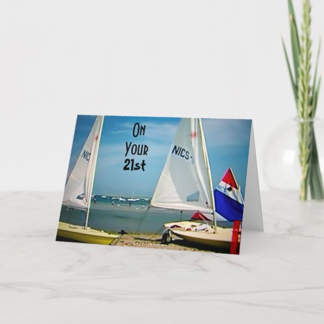21st BIRTHDAY-FULL SAIL AHEAD Card (Front)