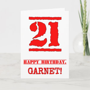 21st Birthday: Fun, Red Rubber Stamp Inspired Look Card
