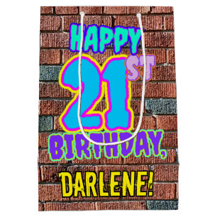 21st Birthday: Fun, Urban Graffiti Inspired Look Medium Gift Bag