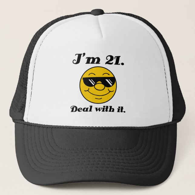 21st Birthday Gag Gift Trucker Hat (Front)