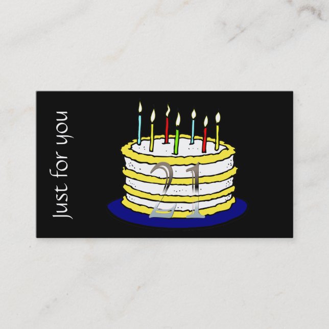 21st Birthday Gift Certificate | Birthday Cake 21 (Front)