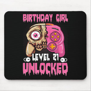 21st Birthday Girl Level 21 Unlocked Video Game Ha Mouse Mat