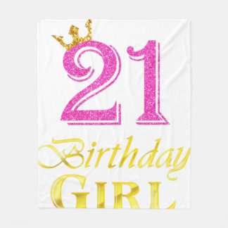 21st Birthday Girl Princess Shirt 21 Years Old 21s Fleece Blanket