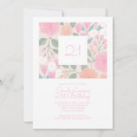 21st Birthday Girly Floral Pink Flat Card<br><div class="desc">A floral birthday invitation for the ultimate girly girl,  in hues of pink,  peach and apricot.</div>