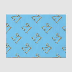 21st birthday gold blue elegant tissue paper