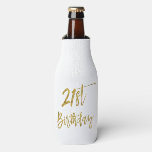 21st Birthday Gold Foil Birthday Bottle Cooler