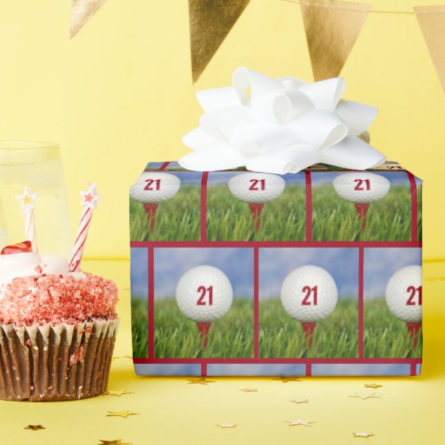 21st Birthday Golf Ball    Wrapping Paper (Birthday Party)