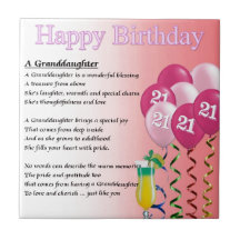 21st Birthday Granddaughter Poem