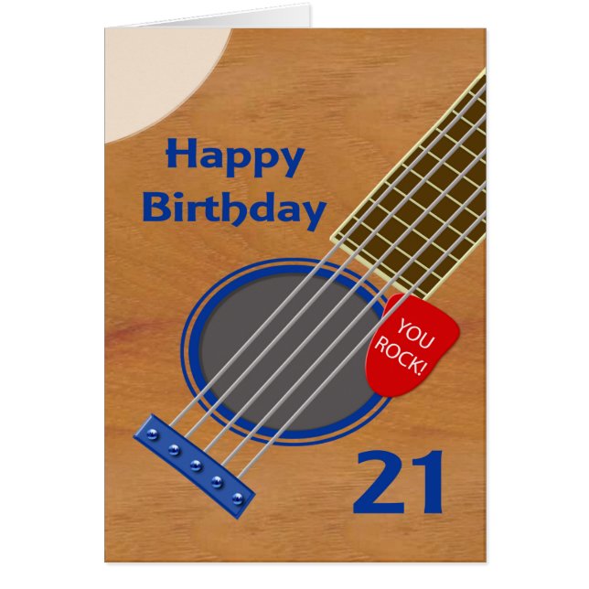 21st Birthday Guitar Player Birthday (Front)