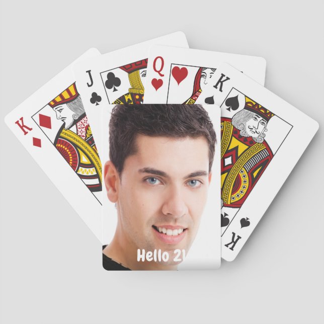 21st birthday guys men hello 21 playing cards (Back)