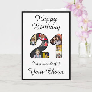 21st Birthday Happy 21 Custom Photo Text Template