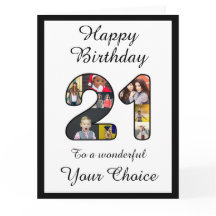21st Birthday Happy 21 Custom Photo Text Template