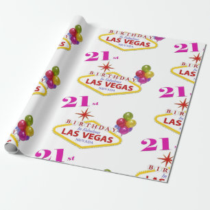 21st Birthday in Las Vegas Wrapping Paper