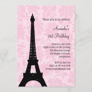 21st Birthday in Paris Invitation