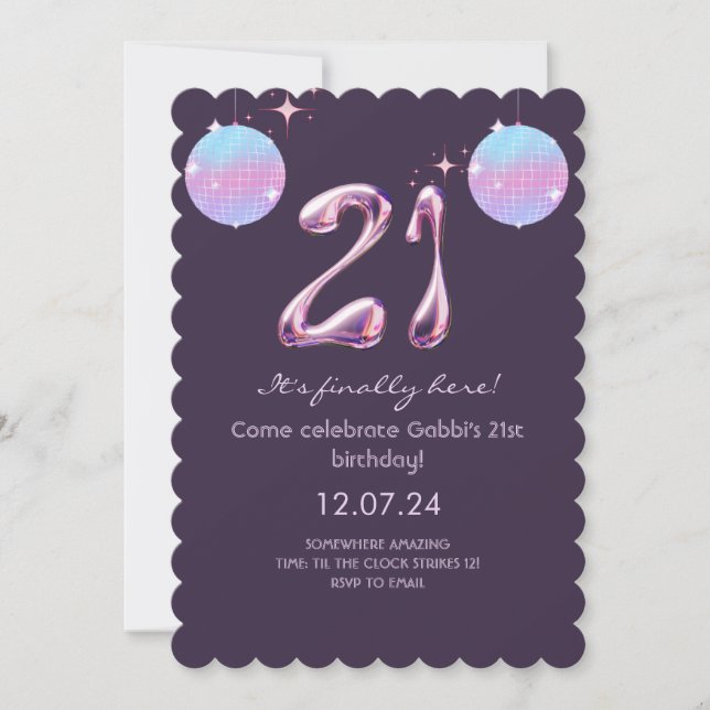 21st Birthday Invitation (Front)