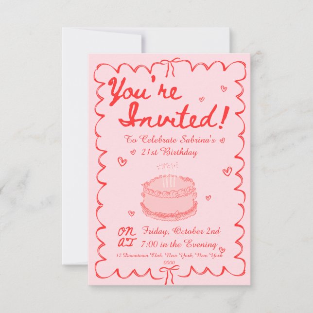 21st birthday  invitation (Front)