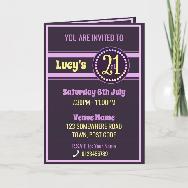 21st Birthday Invitation (Front)