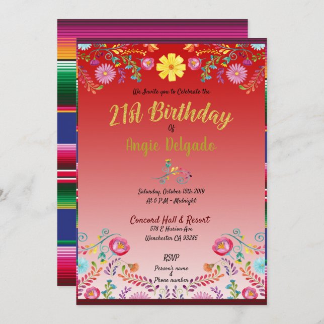 21st birthday invitation (Front/Back)