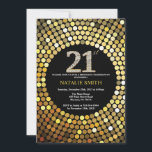 21st Birthday Invitation Black and Gold Glitter<br><div class="desc">21st Birthday Invitation. Black and Gold Glitter. Gold Diamond. Adult Birthday Party. For Men or Women. For further customisation,  please click the "Customise it" button and use our design tool to modify this template.</div>