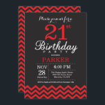 21st Birthday Invitation Black and Red<br><div class="desc">21st Birthday Invitation with Black and Red Chevron. Chalkboard. Adult Birthday. Man or Women Bday Invite. For further customisation,  please click the "Customise it" button and use our design tool to modify this template.</div>