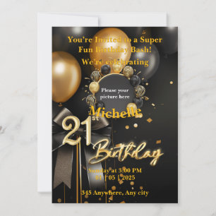 21st Birthday Invitation Card Template