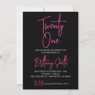 21st Birthday Invitation,for girl Invite,Digital Invitation