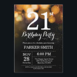 21st Birthday Invitation Gold Glitter<br><div class="desc">21st Birthday Invitation with Gold String Lights with Gold Glitter Background. Gold Birthday. Adult Birthday. Men or Women Bday Invite. 13th 15th 16th 18th 20th 21st 30th 40th 50th 60th 70th 80th 90th 100th, Any age. For further customisation, please click the "Customise it" button and use our design tool to...</div>