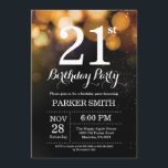 21st Birthday Invitation Gold Glitter<br><div class="desc">21st Birthday Invitation with Gold String Lights with Gold Glitter Background. Gold Birthday. Adult Birthday. Men or Women Bday Invite. 13th 15th 16th 18th 20th 21st 30th 40th 50th 60th 70th 80th 90th 100th, Any age. For further customisation, please click the "Customise it" button and use our design tool to...</div>
