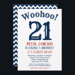 21st Birthday Invitation Mens Navy Blue<br><div class="desc">A funny and striking 21st birthday invitation for a husband,  friend or father.</div>