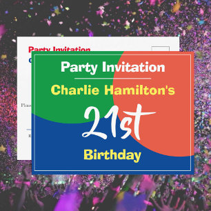21st Birthday Invitation Postcard